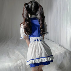 Cute Bow Game Cosplay Maid Costumes Kawaii Lingerie Pleated Skirt Sweet Princess Servant Roleplay Set