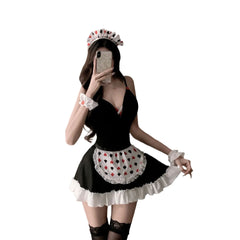 Bunny Three-point Lingerie Pure Desire Waiter Roleplay Suspender Lace Apron Set