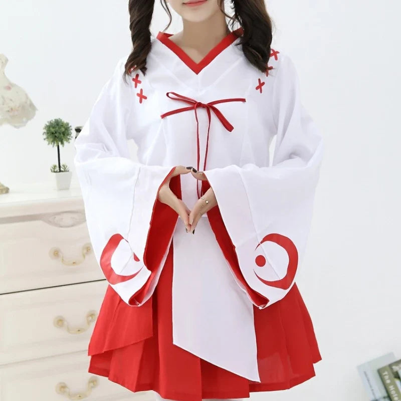 Kimono Cosplay Maid Costumes Sweet Shirt Skirt Adult Club Stage Outfit Bar Party Game Set