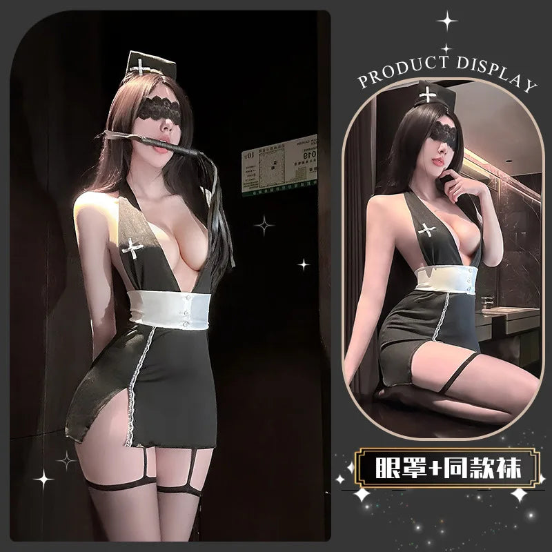 Nurse Perspective Role Play Temptation Party Nurse Cosplay Costume Lingerie Set