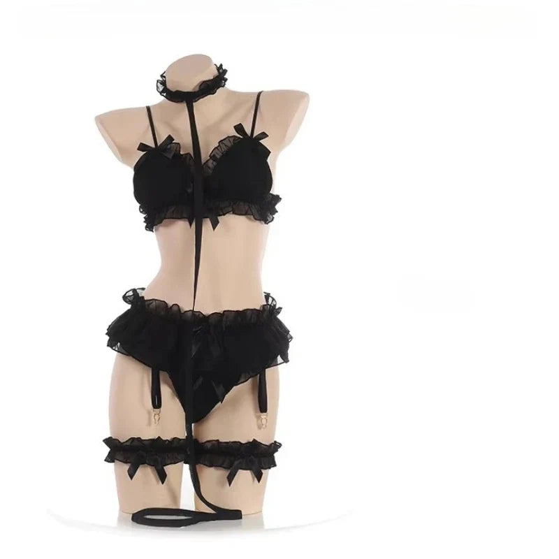 Lace Ruffle Sex Underwear Kawaii Costume Garter Maid Transparent Exotic Sleepwear