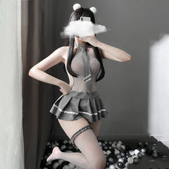 Student Sailor Costumes Cosplay Cheer Learder Bodysuit Kawaii Pleated Skirt Erotic Lingerie