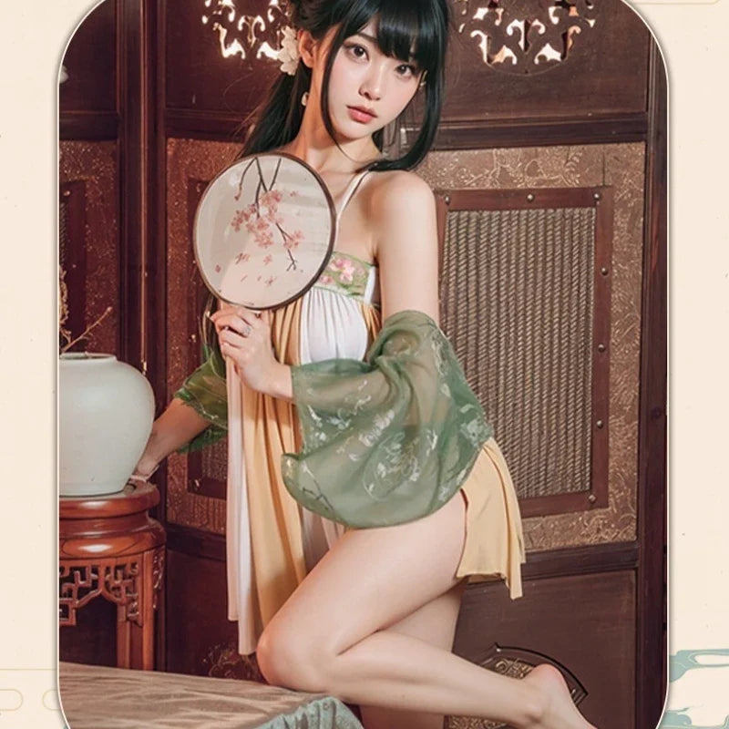 Ancient Style Hanfu Pajamas Hot Perspective Seductive Traditional Improve Embroidery Skirt Exotic Charm Uniform