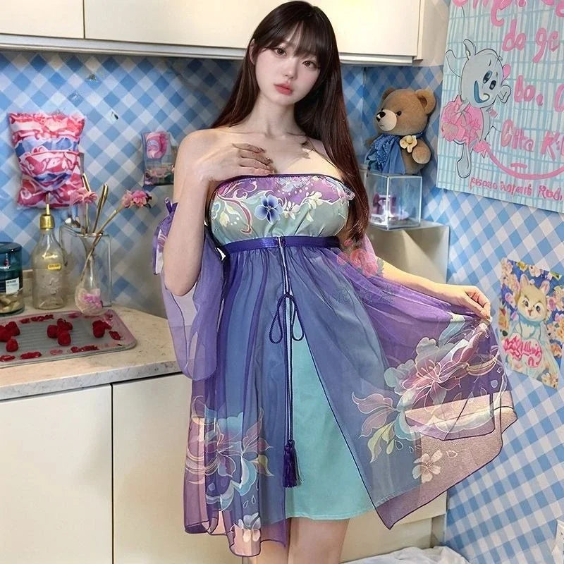 Hanfu Mesh Underwear Lingerie Retro Set