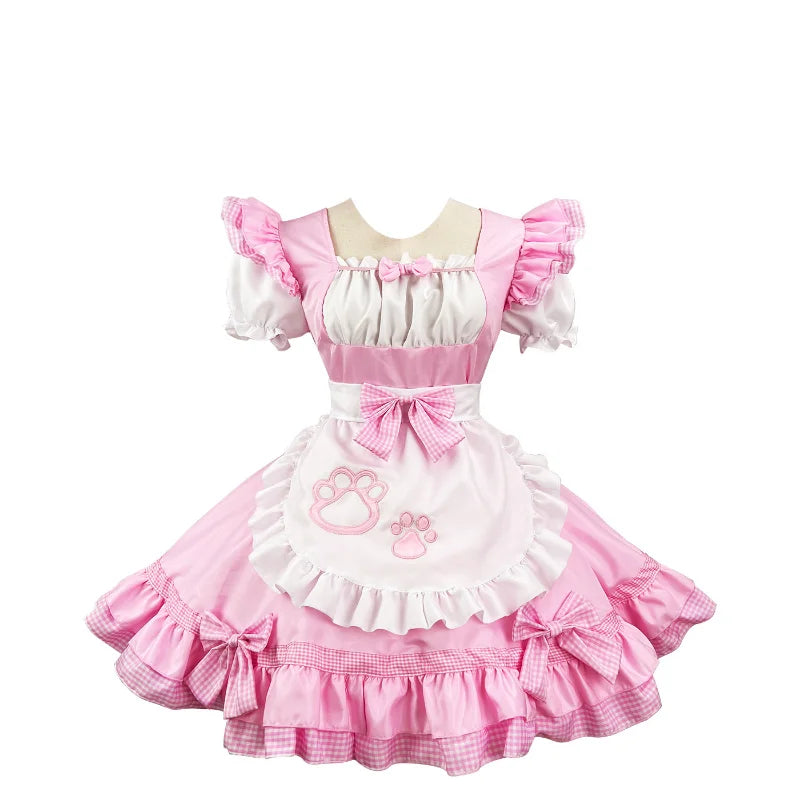 Sweet Cat Maid Cosplay Costumes Lolita Coffee Waitress Halloween Party Animation Show Role Play Outfit
