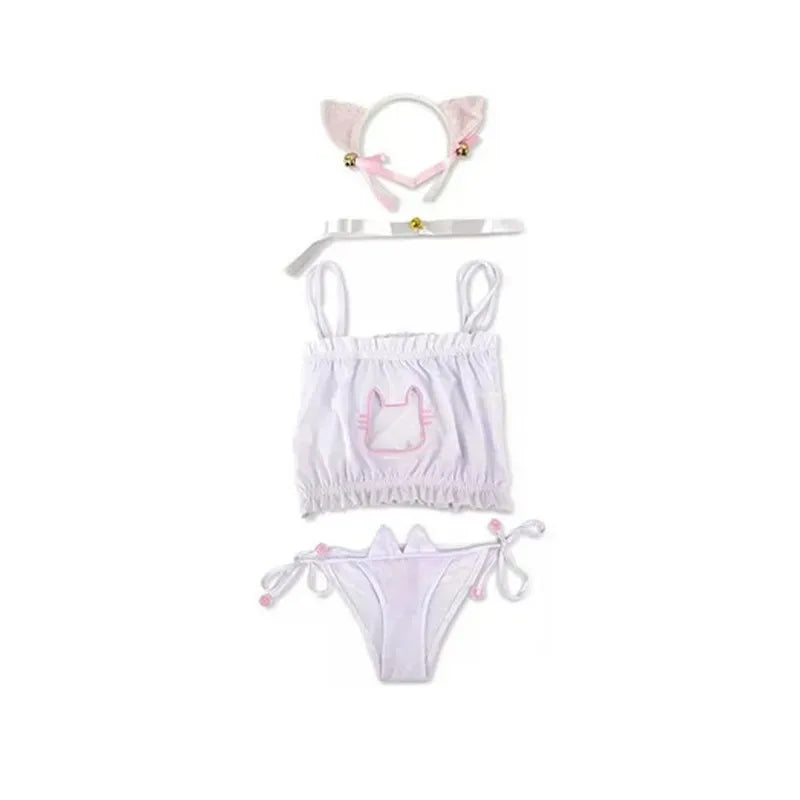 Cute Cat Cosplay Cartoon COS Costumes School Student Bra
