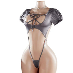 One-piece  Hot Hollow Open Bra Baby Doll Cosplay Bodysuit Crotchless Exposed Navel Erotic Costumes