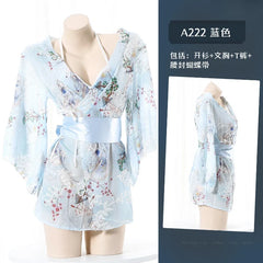Erotic Lingerie Kimono Cosplay Maid Charm Costume Porno Bathrobe Open Pajamas Couples Flirt Clothing