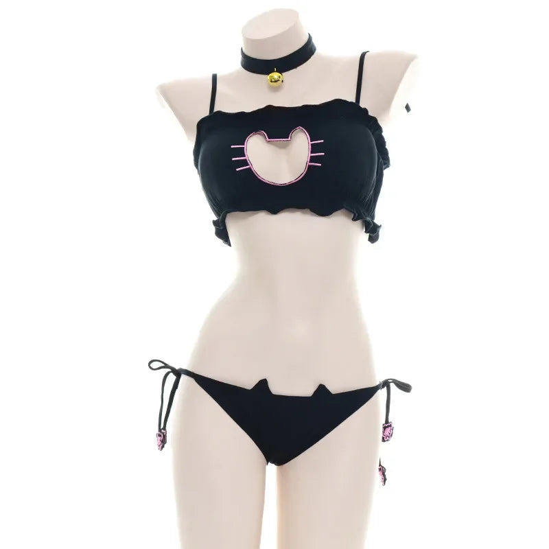 Cute Cat Cosplay Cartoon COS Costumes School Student Bra