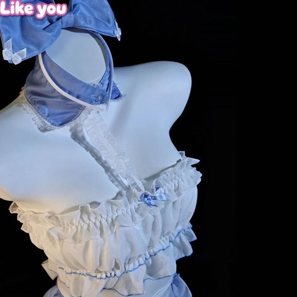cute Lolita Costumes Maid Role Play Maid Cosplay Temptation Lingerie Exotic Babydoll Porno Bar Uniform