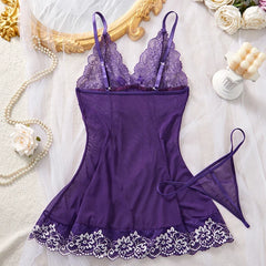 Purple Lace Nightgown Set