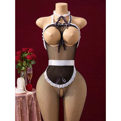 Adult Crotchlessual Lingerie Sets Cosplay Porn Bodysuit Maid Costume Expose Chest