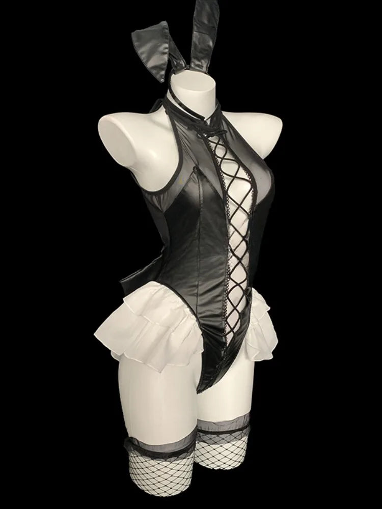 Cute Maid Cosplay Bow Tie Back Lolita Costumesly School Outfit Lingerie