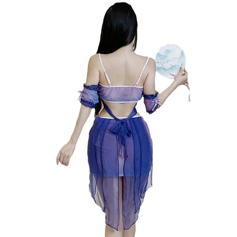 Perspective Bow Top Hanfu Skirt Set