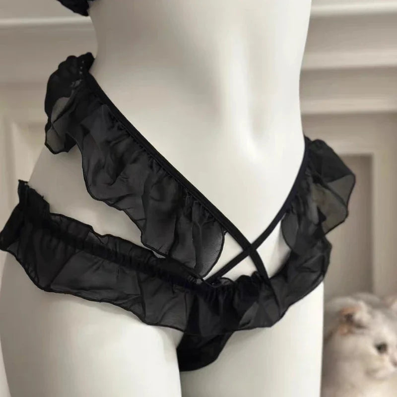 Sweet Cat Cosplay Costume Lolita Underwear Underpants Maid Outfits Kitten Role Play Halloween Kawaii Lingerie