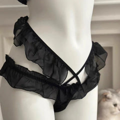 Sweet Cat Cosplay Costume Lolita Underwear Underpants Maid Outfits Kitten Role Play Halloween Kawaii Lingerie