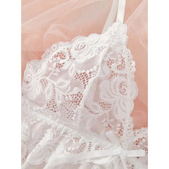 Ice Silk Thin Halter Pajamas Lace Lingerie
