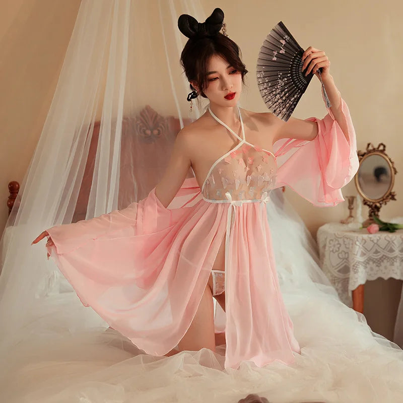 Hanfu Skirt Pure Desire Lingerie Hot Shawl Temptation Pajamas Chiffon Bandage Ancient Set