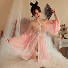 Hanfu Skirt Pure Desire Lingerie Hot Shawl Temptation Pajamas Chiffon Bandage Ancient Set