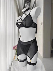 Gauze Lingerie Cut Out Bra Kit Push Up Underwear Seamless Intimate Erotic Brallette