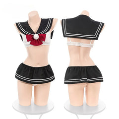Underwear School Sweet Sailor Collar Top Pleated Short Skirt Set