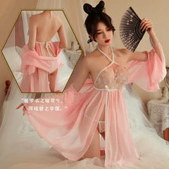 Hanfu Skirt Pure Desire Lingerie Hot Shawl Temptation Pajamas Chiffon Bandage Ancient Set