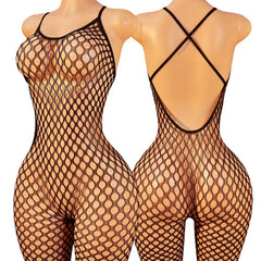 Hot Fishnet Bodysuit Crotchless Tights Perspective Lingerie Bodystockings Erotic Mesh Halter Sets