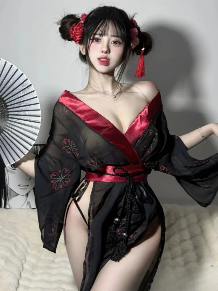 Fun Pajamas Female Tube Top Exotic Dance Pure Desire Wind Super Fairy Ancient Style Belly Pocket Court Bedclothes