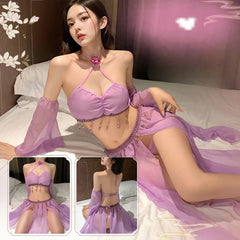 Spicy Perspective Chiffon Lingerie Exotic Charm Costumes Porno Style Hanfu Erotic Traditional Retro Outfit