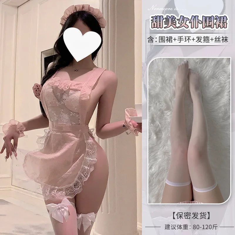Pure Desire Lace Maid Cosplay Costumes Lolita Female Nightwear Temptation Underwear Sleepwear Outfit Couples Clothing