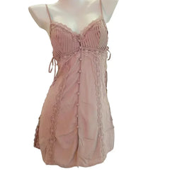 Side Slip Patchwork Slim Sleepwear Satin Lingerie