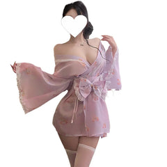 Cute Bow Kimono Pure Desire Cosplay Set