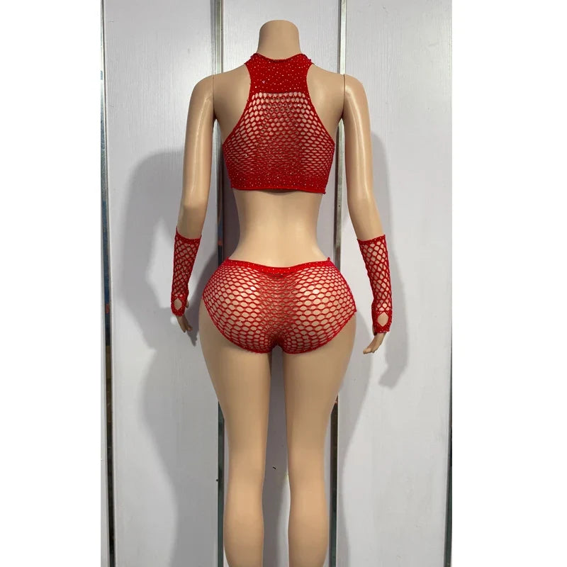 Ultra-thin Sexy Large Size Pink Lingerie