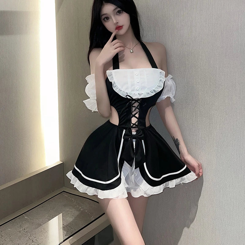 Kawaii Maid Cosplay Costumes Hot Temptation Role Play Servant Waiter Outfit Lingerie Adult Porno Set