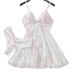Ice Silk Thin Halter Pajamas Lace Lingerie