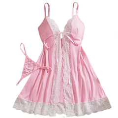 Strap Solid Color Lace Skirt Open Chest Underwear Underwear Set