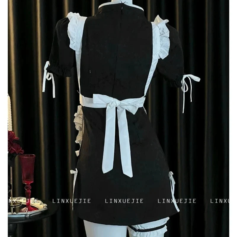 Cheongsam Halloween Maid Cosplay Costumes Sweet Lolita Cat Hollow Maid Outfit