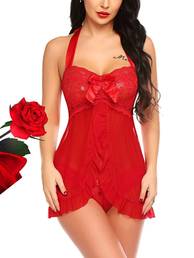 Floral Embroidery Night Sleepwear Lingerie