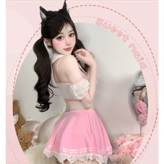 Lingerie Maid Roleplay Passionate Pure Desire Perspective Top Lace Miniskirt Kawaii Cosplay Servant Costumes