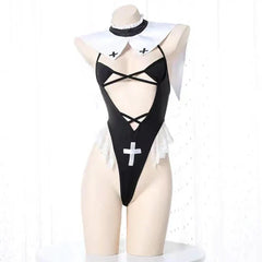 Nun Cosplay Bodysuit Lingerie
