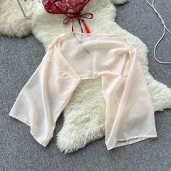 Red Traditional Perspective Lingerie Cosplay Soft Robe Chemise Chiffon Sleepwear NightHanfu Fairy Dress