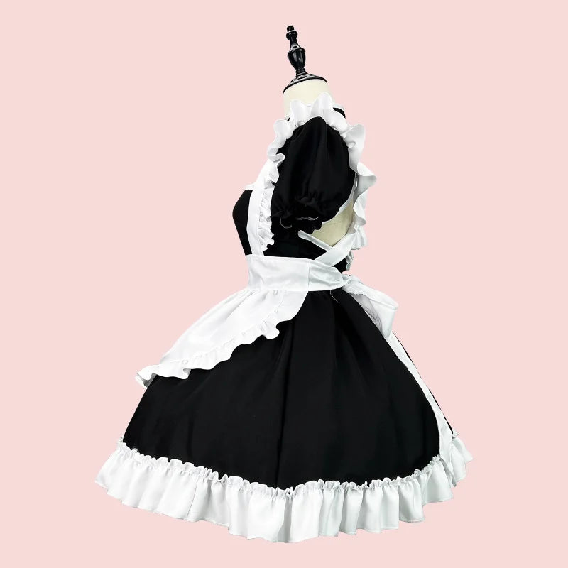 Chongsam Cosplay Maid Costume Plus Size Lolita Princess Halloween Black White School Kawaii Clothing