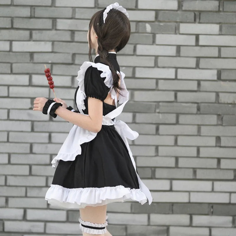 Chongsam Cosplay Maid Costume Plus Size Lolita Princess Halloween Black White School Kawaii Clothing