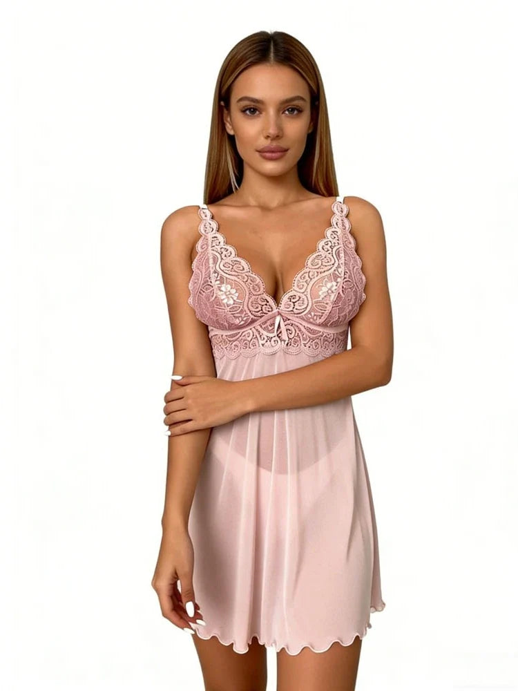 Sheer Micro Bikini Lingerie Erotic V-shaped Bodysuit