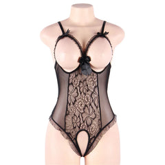 Teddy Doll Transparent Crotchless Porn Open Bra Lingerie Erotic Backless Lace Bodysuit Underwear Costumes