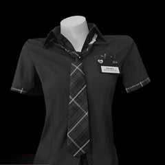 Cosplay Student Temptation Nightclub Party Short Sleeved Top Pleated Plaid Skirt Set