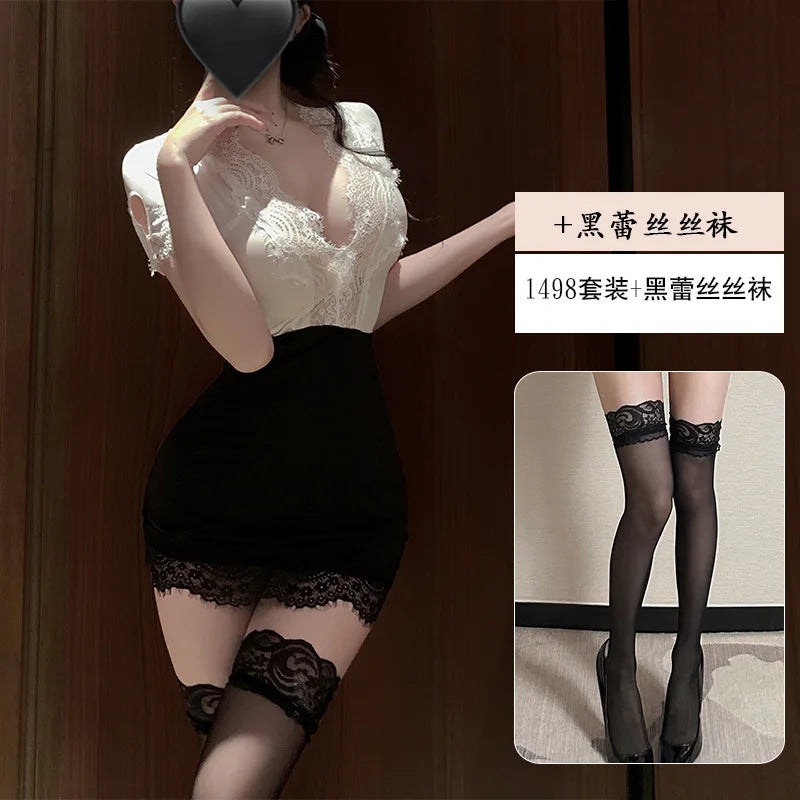 Office Lady Cosplay Costume Lingerie Set