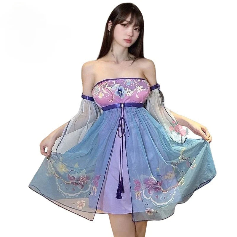 Hanfu Mesh Underwear Lingerie Retro Set