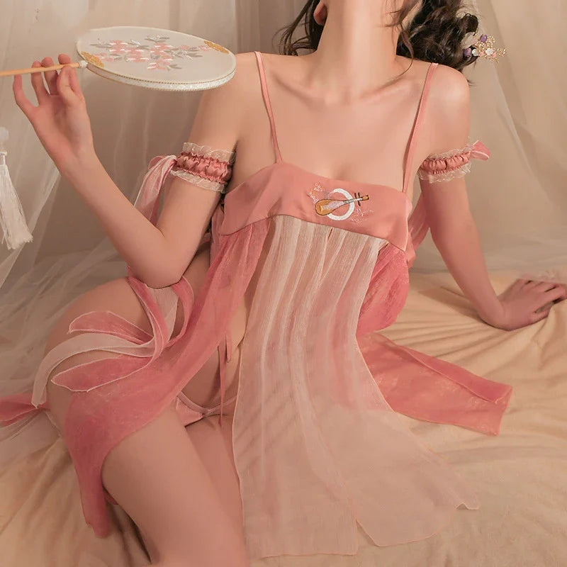 Transparent Antique Hanfu Skirt Traditional Lingerie