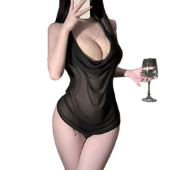 Lingerie Pure Desire Bellyband Style Sleepwear Perspective Seductive Pajamas Home Nightwear Adult